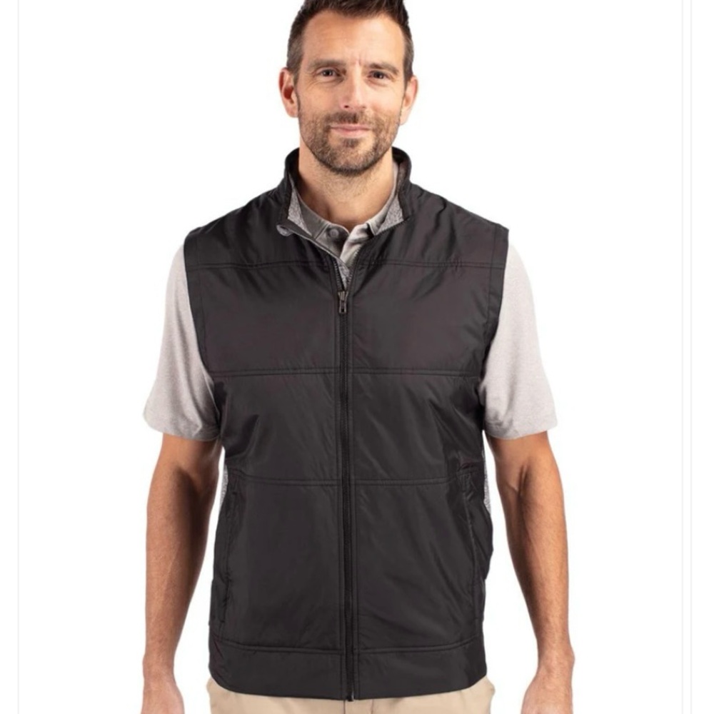 Cutter & Buck Black Men's Lightweight Zip Front Vest